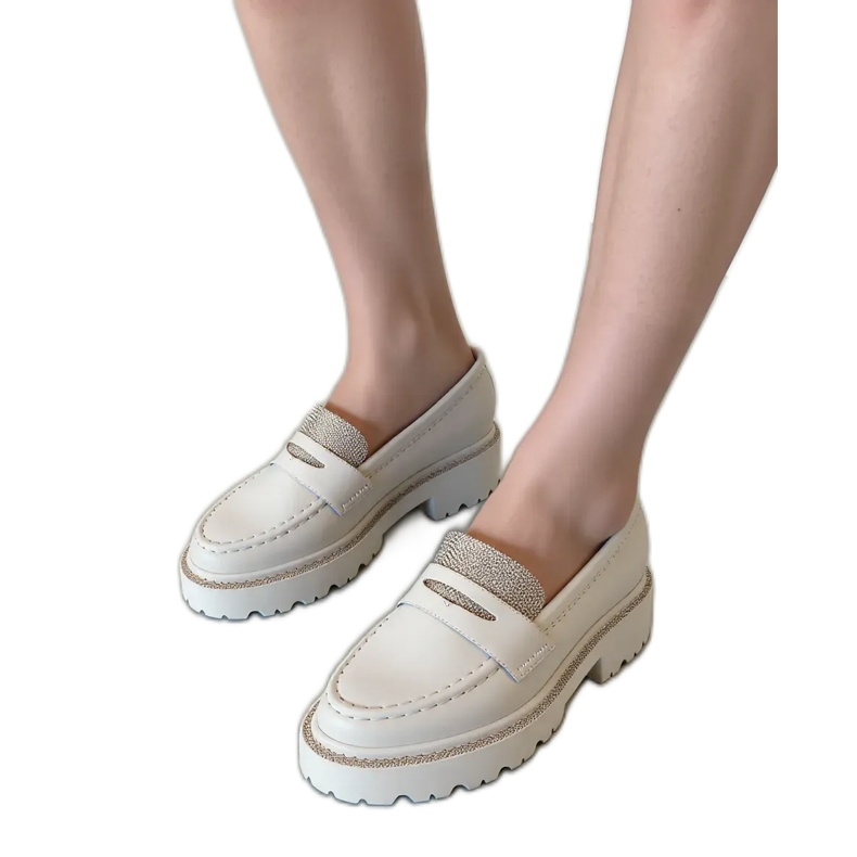 Damskie Mokasyny Diamant White białe