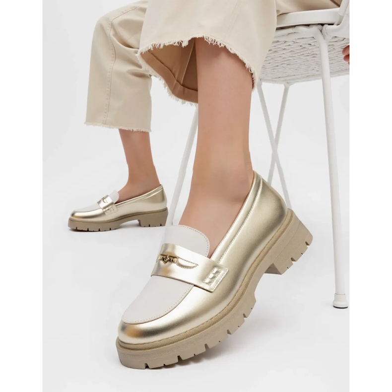 Damskie Mokasyny Gold złoty