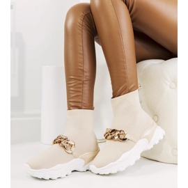 D/GMR Beżowe wysokie sneakersy Hurtado beżowy