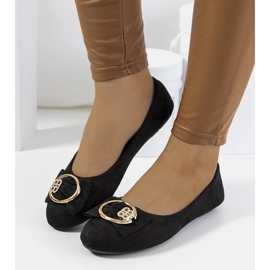 D/GMR Czarne baleriny z klamrą Ribero