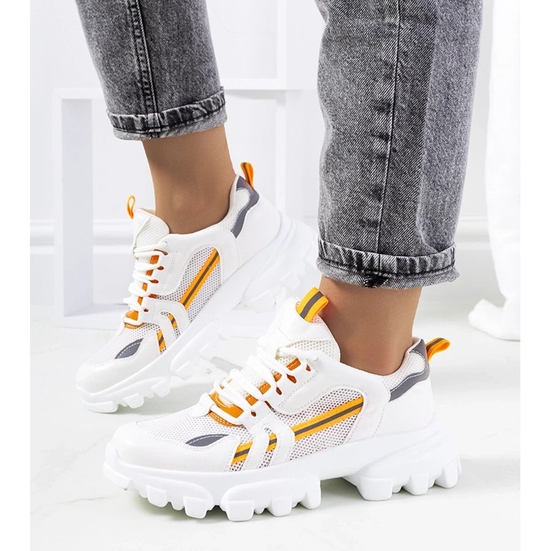 D/GMR Białe sneakersy damskie Bernier