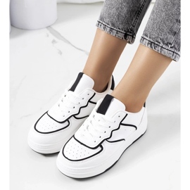 D/GMR Biało czarne sneakersy damskie Bieke białe