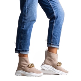 D/GMR Brązowe sneakersy z łańcuchem Taryn