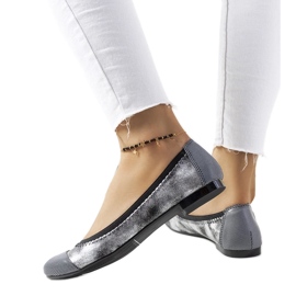 D/GMR Srebrne baleriny w groszki Marlin srebrny