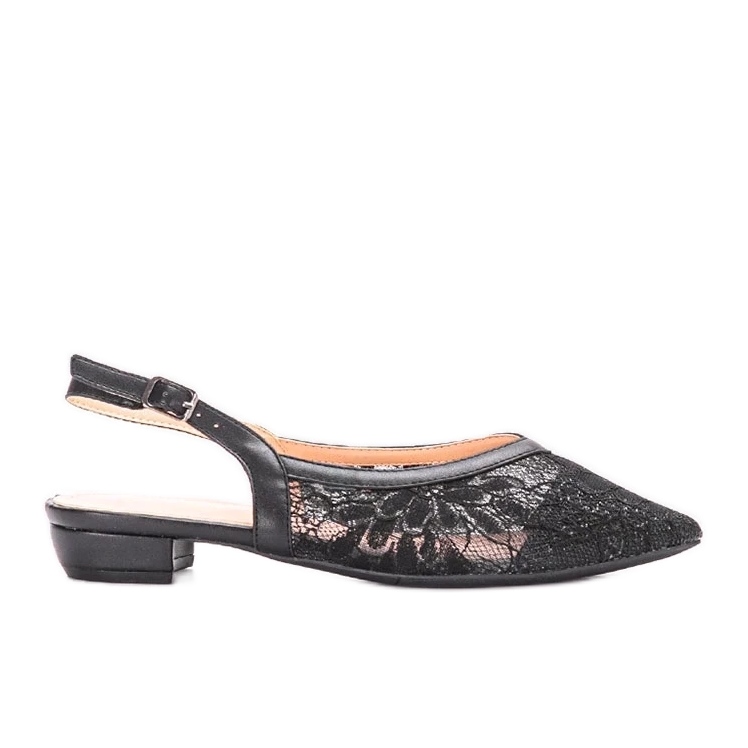 D/GMR Czarne baleriny koronkowe Marlioz