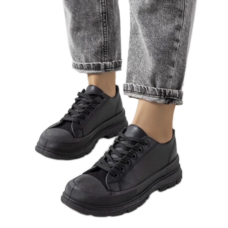 D/GMR Czarne trampki na grubej podeszwie Nurbika