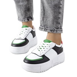 D/GMR Czarne sneakersy damskie Mandib białe