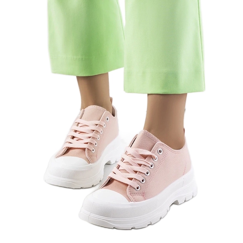 D/GMR Różowe trampki na grubej podeszwie Melik