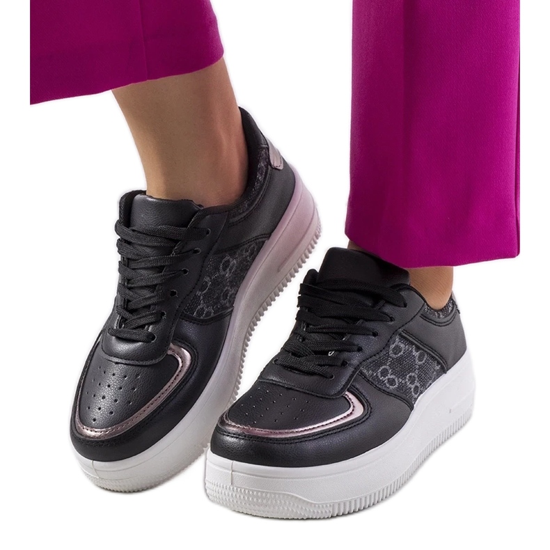 D/GMR Czarne sneakersy damskie Luzia