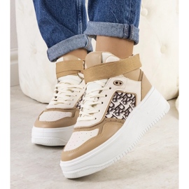 D/GMR Beżowe wysokie sneakersy za kostkę Adolis beżowy