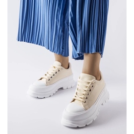 D/GMR Beżowe trampki na wysokiej platformie Kari beżowy