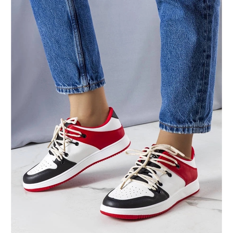 D/GMR Czarno-czerwone retro sneakersy Shari