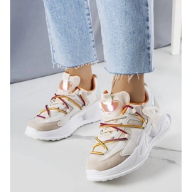 D/GMR Beżowe sneakersy z łączonych materiałów Traci beżowy