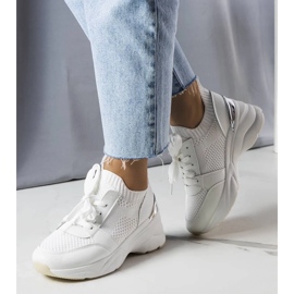 D/GMR Białe sneakersy na koturnie Ann