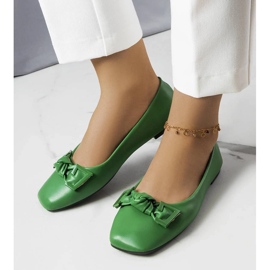 D/GMR Zielone balerinki z kokardką Tabitha