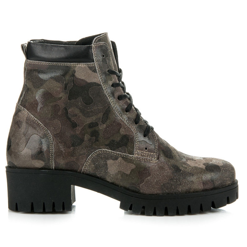 Vinceza Sznurowane Botki Z Protektorem zielone