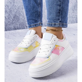 D/GMR Biało-niebieskie buty na platformie Heloise białe