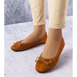 D/GMR Brązowe balerinki z kokardką Chandonnet