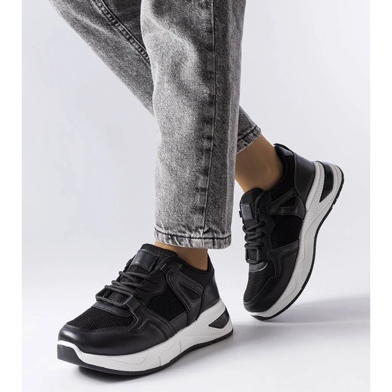 D/GMR Czarne sneakersy z łączonych materiałów Caya