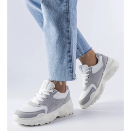 D/GMR Biało-szare sneakersy Big Star JJ274A112