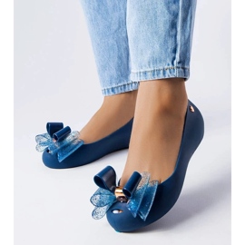 D/GMR Granatowe balerinki meliski z kokardką Jerome