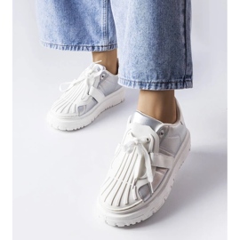 D/GMR Srebrne sneakersy na platformie Binet srebrny