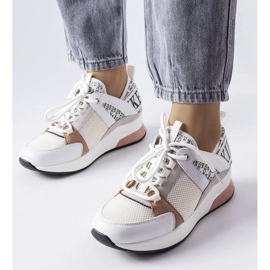 D/GMR Biało-różowe sneakersy Vinceza białe