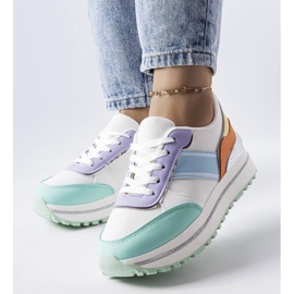 D/GMR Zielone sneakersy z brokatowymi wstawlami Lang