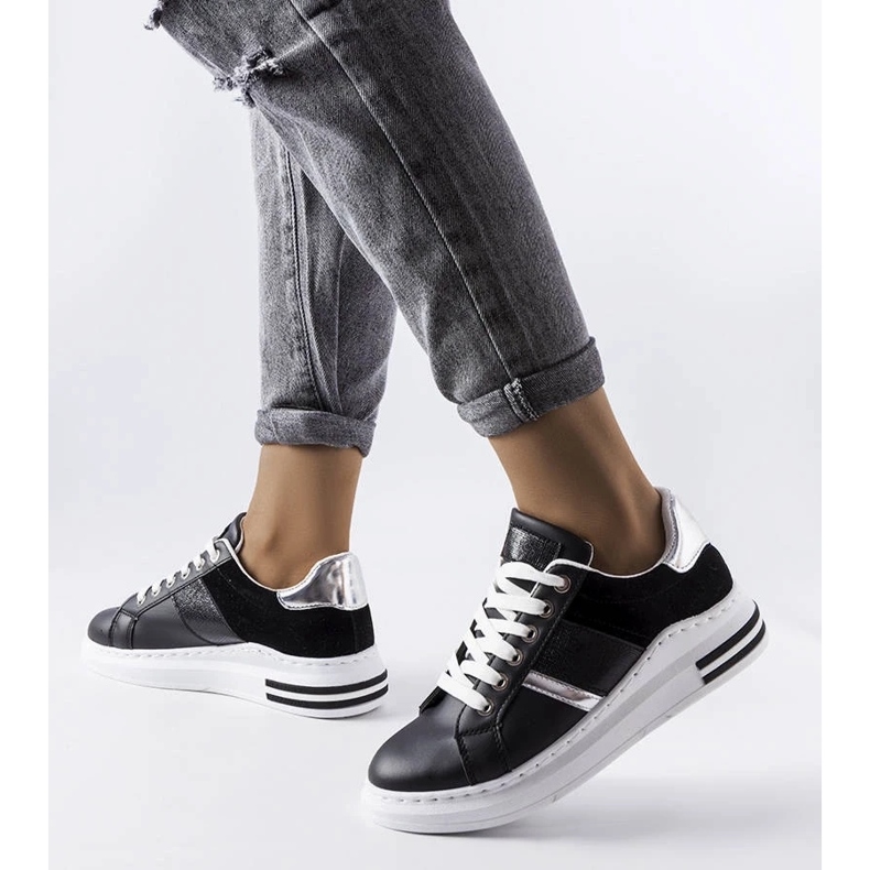 D/GMR Czarne sneakersy z wstawkami Deans