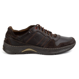 Olivier Buty męskie skórzane sznurowane Sport Style 315GT brąz floter brązowe
