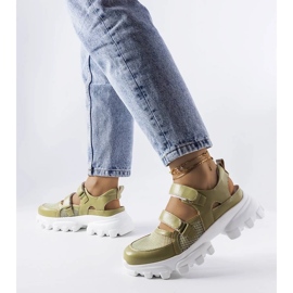 D/GMR Zielone sneakersy na masywnej podeszwie Djurs