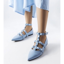 D/GMR Niebieskie baleriny z efektownym zapięciem Blur