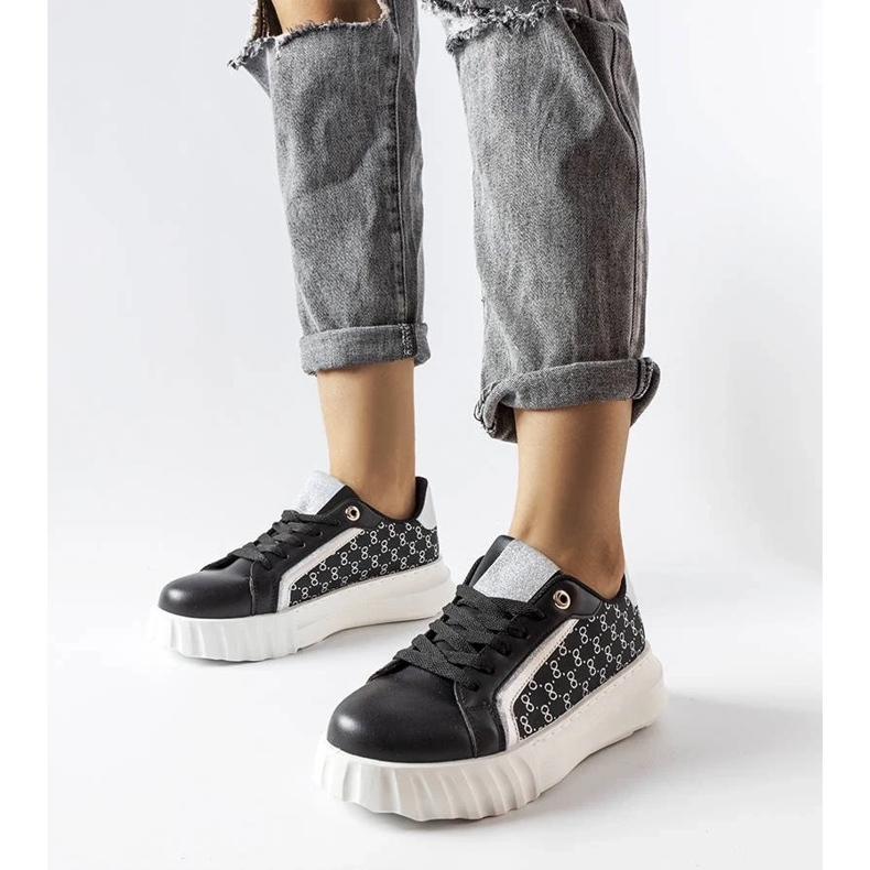 D/GMR Czarne sneakersy na platformie Giuseppe