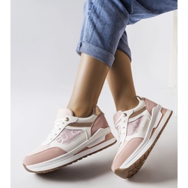 D/GMR Różowe sneakersy ze wzorystą wstawką Genovesee