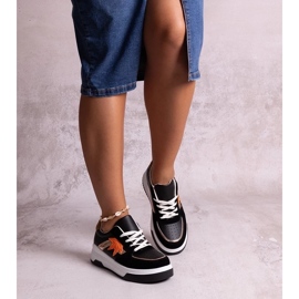 D/GMR Czarne sneakersy eko zamszową wstawką Kollins