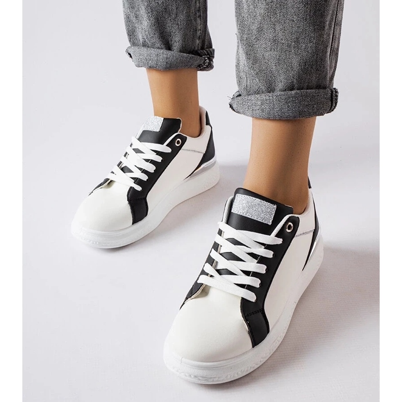 D/GMR Biało-czarne buty ze srebrnym akcentem Palais