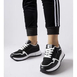 D/GMR Czarne ozdobne sneakersy Camuzzoni