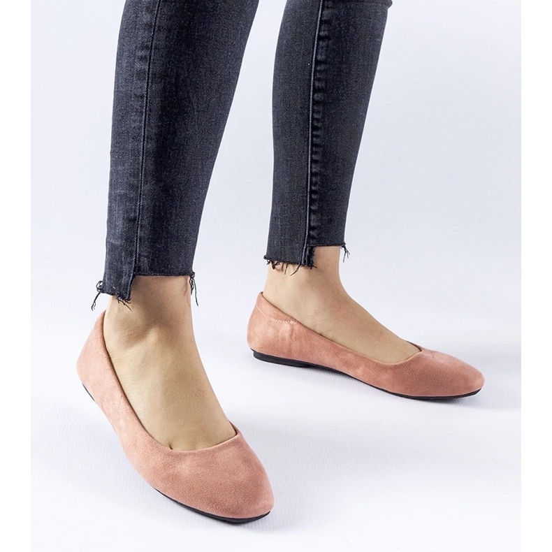 D/GMR Ciemnoróżowe baleriny z eko-zamszu Jules