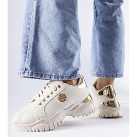 D/GMR Beżowe sneakersy na masywnej podeszwie Arpaia beżowy