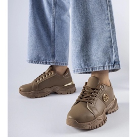 D/GMR Brązowe sneakersy na masywnej podeszwie Arpaia