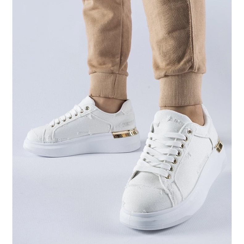 D/GMR Białe sneakersy na platformie Ossona