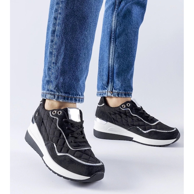 D/GMR Czarne sneakersy na koturnie Pisignano