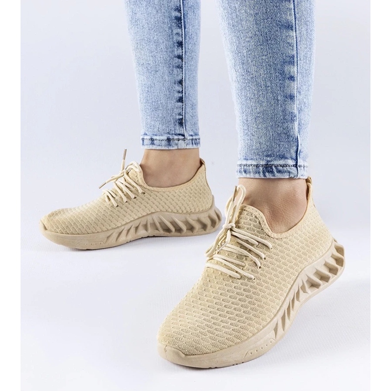 D/GMR Beżowe materiałowe sneakersy Derek beżowy