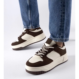 D/GMR Brązowe sneakersy na platformie Crim