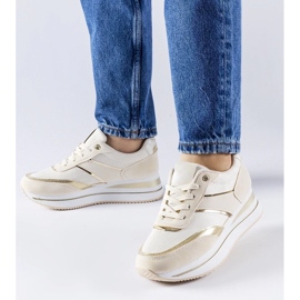 D/GMR Beżowe sneakersy na platformie Nutter beżowy