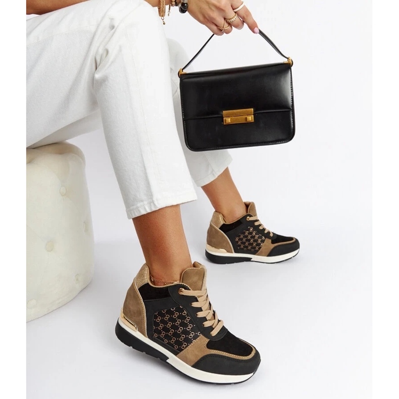 D/GMR Czarne sneakersy na koturnie Chestnut