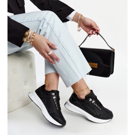 D/GMR Czarne sneakersy na platformie Taima