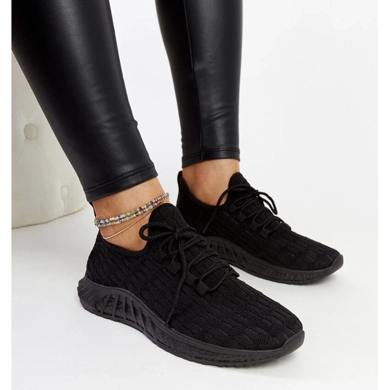 D/GMR Czarne materiałowe sneakersy Milena