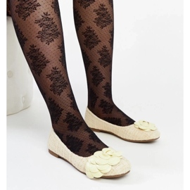 D/GMR Żółte balerinki z ozdobnym kwiatkiem Mateja