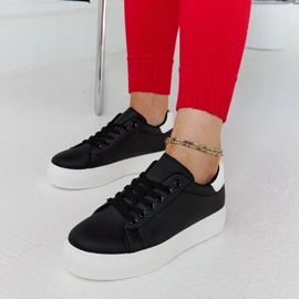 D/GMR Czarno-białe sneakersy na grubej podeszwie Ruta czarne